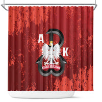 Home Army Poland Shower Curtain Armia Krajowa Kotwica Grunge Style