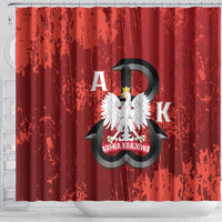 Home Army Poland Shower Curtain Armia Krajowa Kotwica Grunge Style