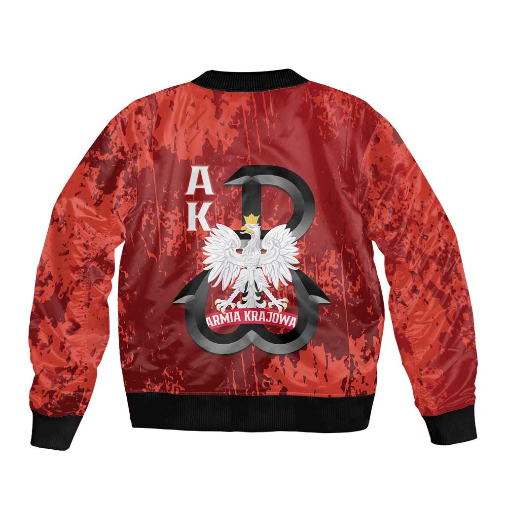 Home Army Poland Sleeve Zip Bomber Jacket Armia Krajowa Kotwica Grunge Style