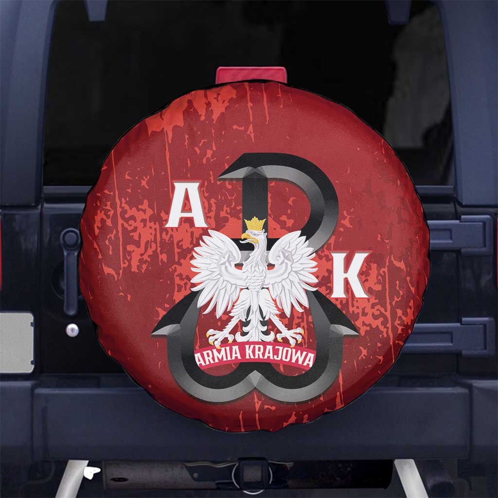 Home Army Poland Spare Tire Cover Armia Krajowa Kotwica Grunge Style