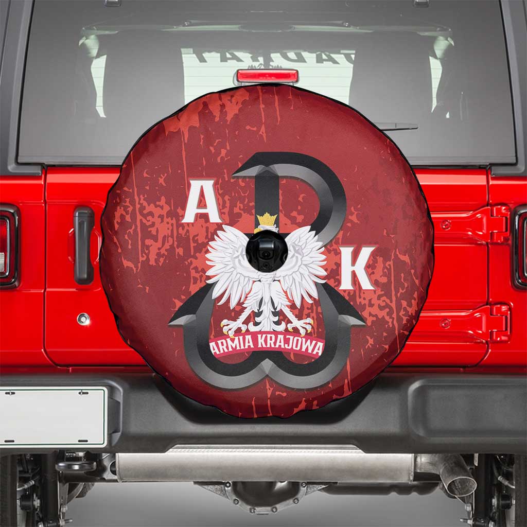 Home Army Poland Spare Tire Cover Armia Krajowa Kotwica Grunge Style
