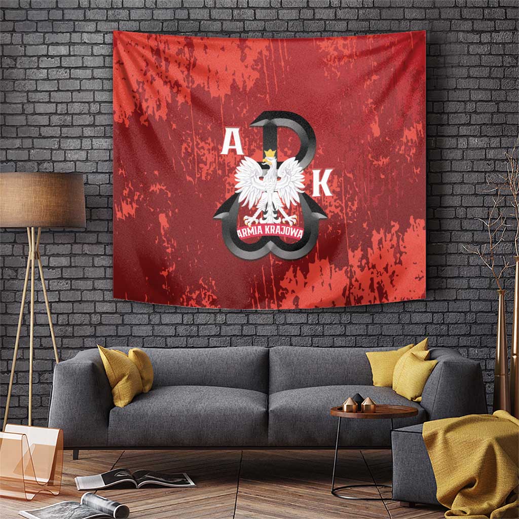 Home Army Poland Tapestry Armia Krajowa Kotwica Grunge Style