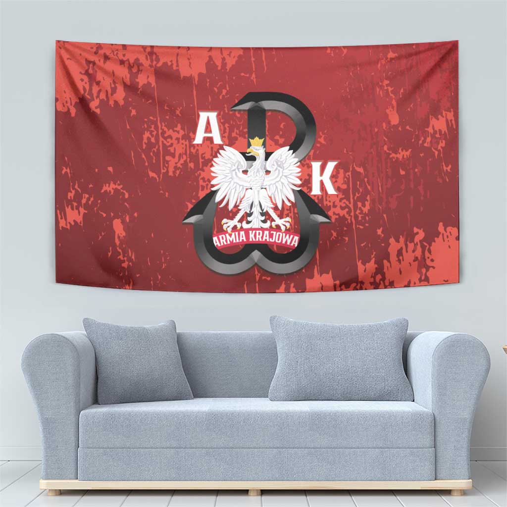 Home Army Poland Tapestry Armia Krajowa Kotwica Grunge Style