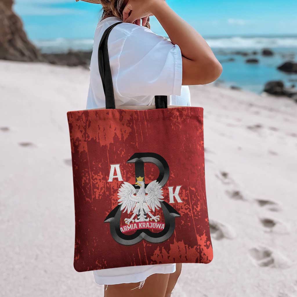 Home Army Poland Tote Bag Armia Krajowa Kotwica Grunge Style