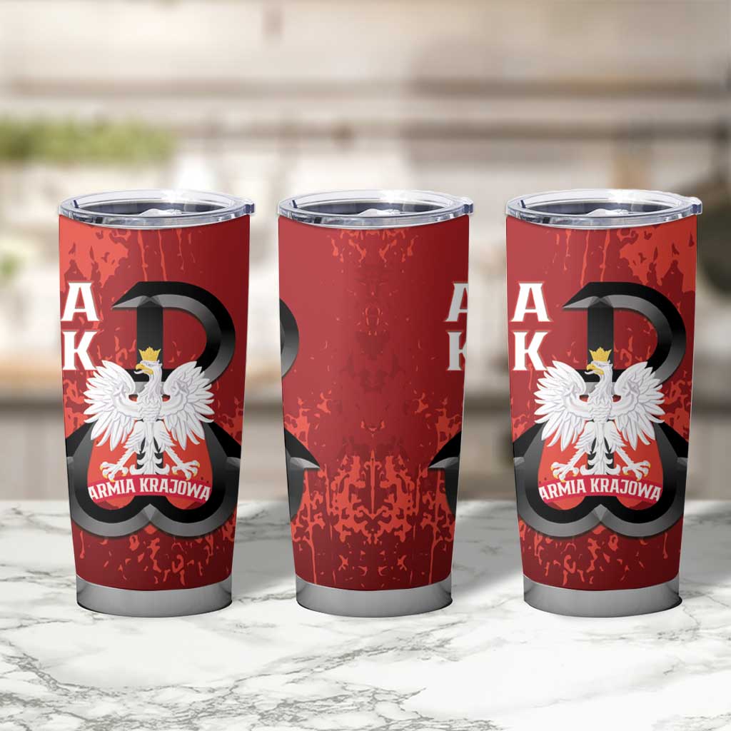 Home Army Poland Tumbler Cup Armia Krajowa Kotwica Grunge Style