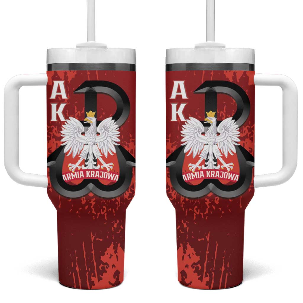 Home Army Poland Tumbler With Handle Armia Krajowa Kotwica Grunge Style