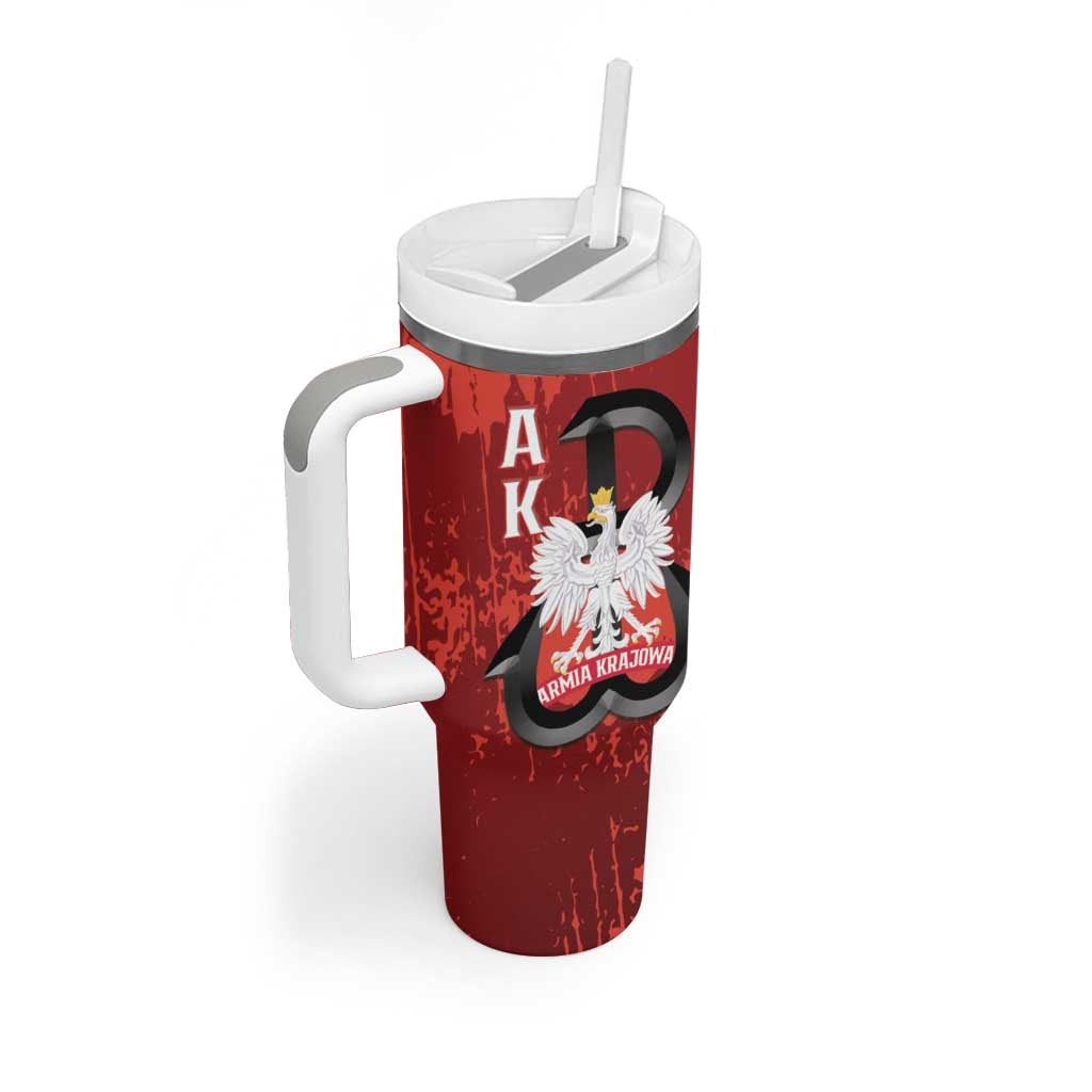 Home Army Poland Tumbler With Handle Armia Krajowa Kotwica Grunge Style