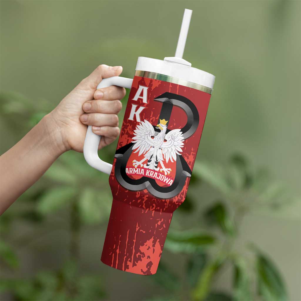 Home Army Poland Tumbler With Handle Armia Krajowa Kotwica Grunge Style