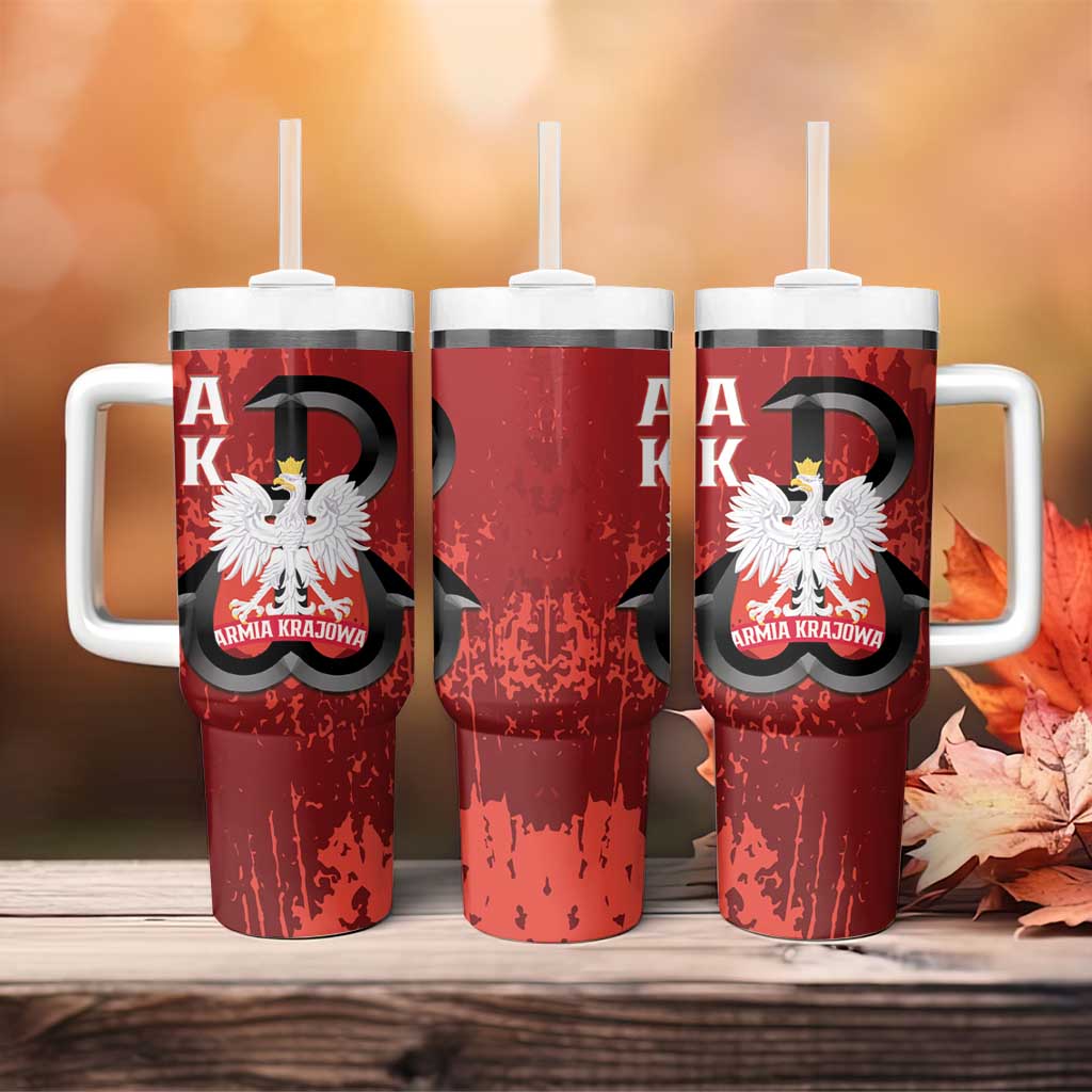 Home Army Poland Tumbler With Handle Armia Krajowa Kotwica Grunge Style