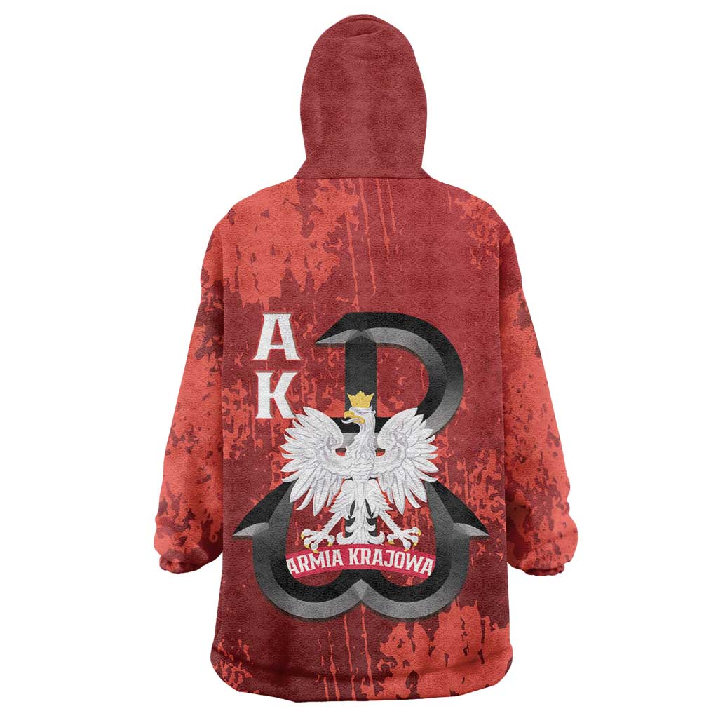 Home Army Poland Wearable Blanket Hoodie Armia Krajowa Kotwica Grunge Style