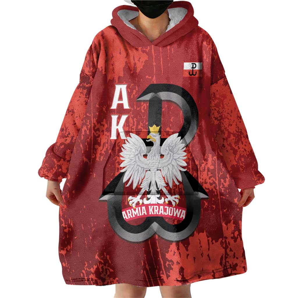 Home Army Poland Wearable Blanket Hoodie Armia Krajowa Kotwica Grunge Style