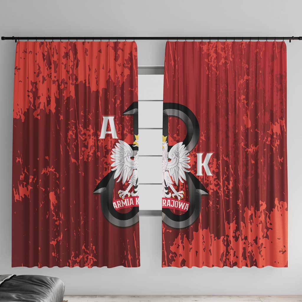 Home Army Poland Window Curtain Armia Krajowa Kotwica Grunge Style