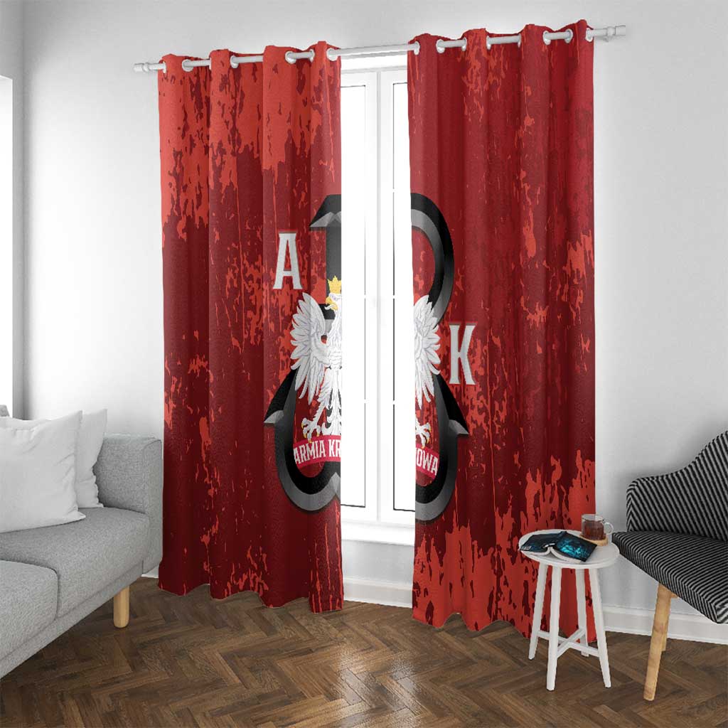 Home Army Poland Window Curtain Armia Krajowa Kotwica Grunge Style