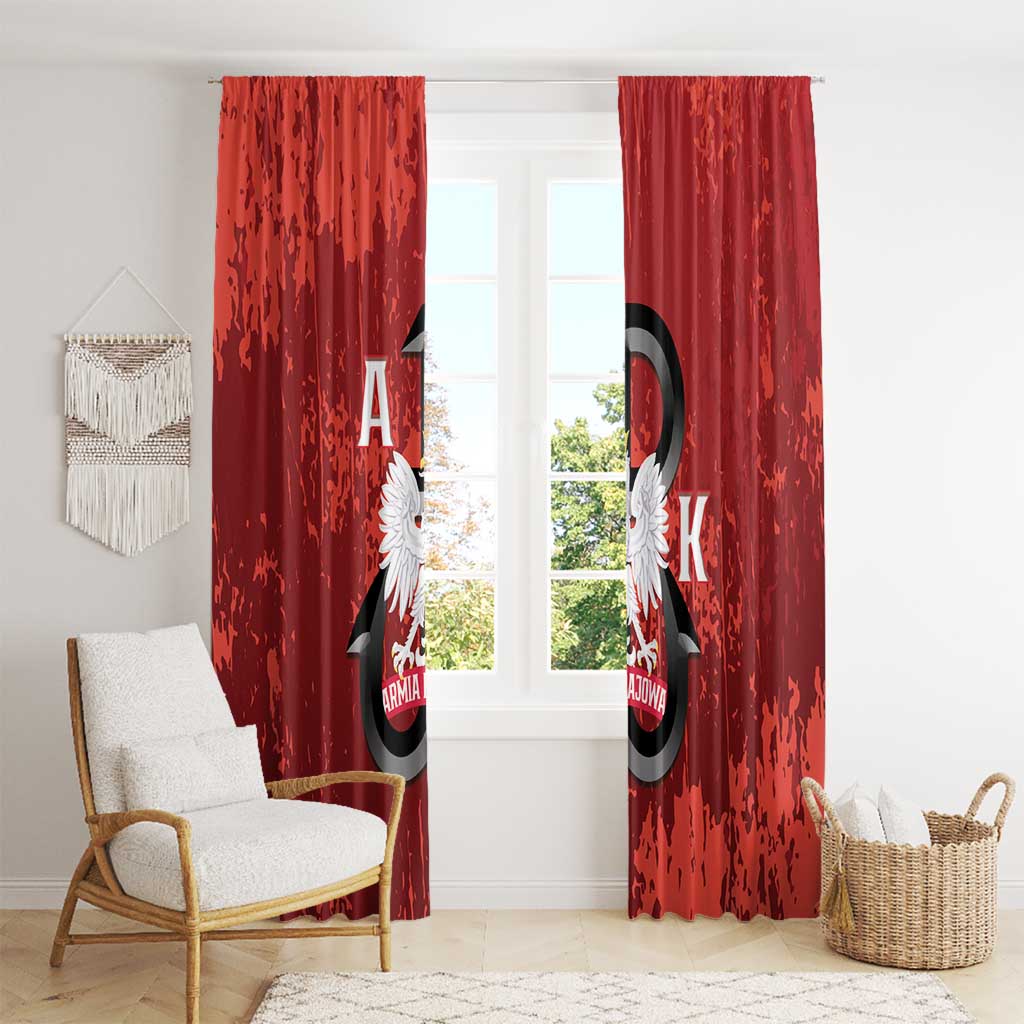 Home Army Poland Window Curtain Armia Krajowa Kotwica Grunge Style