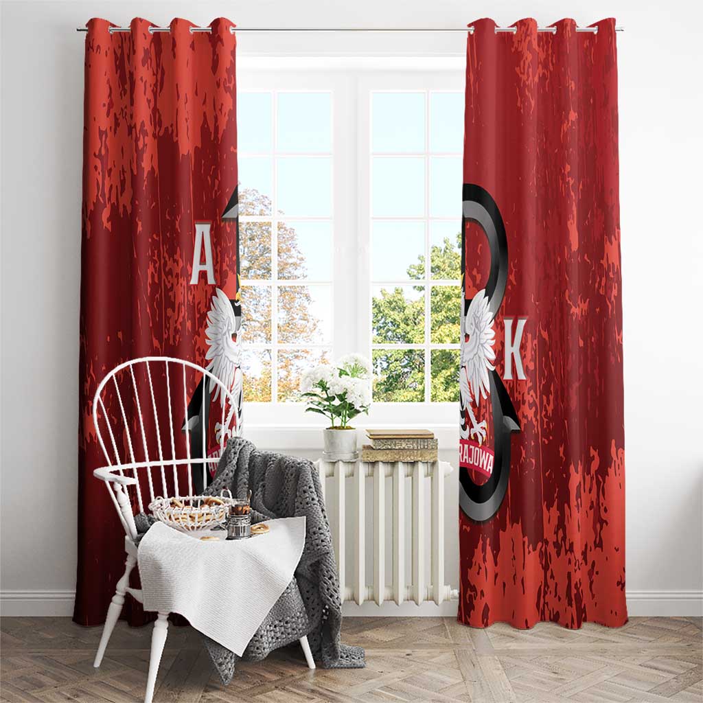 Home Army Poland Window Curtain Armia Krajowa Kotwica Grunge Style