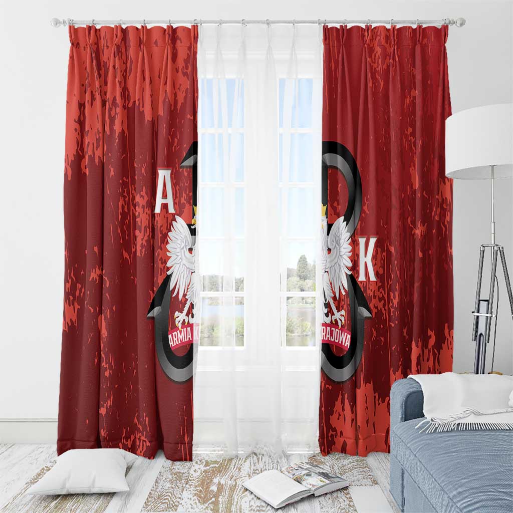 Home Army Poland Window Curtain Armia Krajowa Kotwica Grunge Style