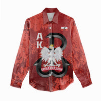 Home Army Poland Women Casual Shirt Armia Krajowa Kotwica Grunge Style