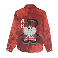 Home Army Poland Women Casual Shirt Armia Krajowa Kotwica Grunge Style