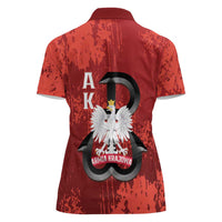 Home Army Poland Women Polo Shirt Armia Krajowa Kotwica Grunge Style