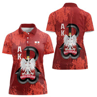 Home Army Poland Women Polo Shirt Armia Krajowa Kotwica Grunge Style