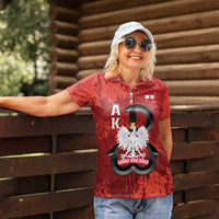 Home Army Poland Women Polo Shirt Armia Krajowa Kotwica Grunge Style