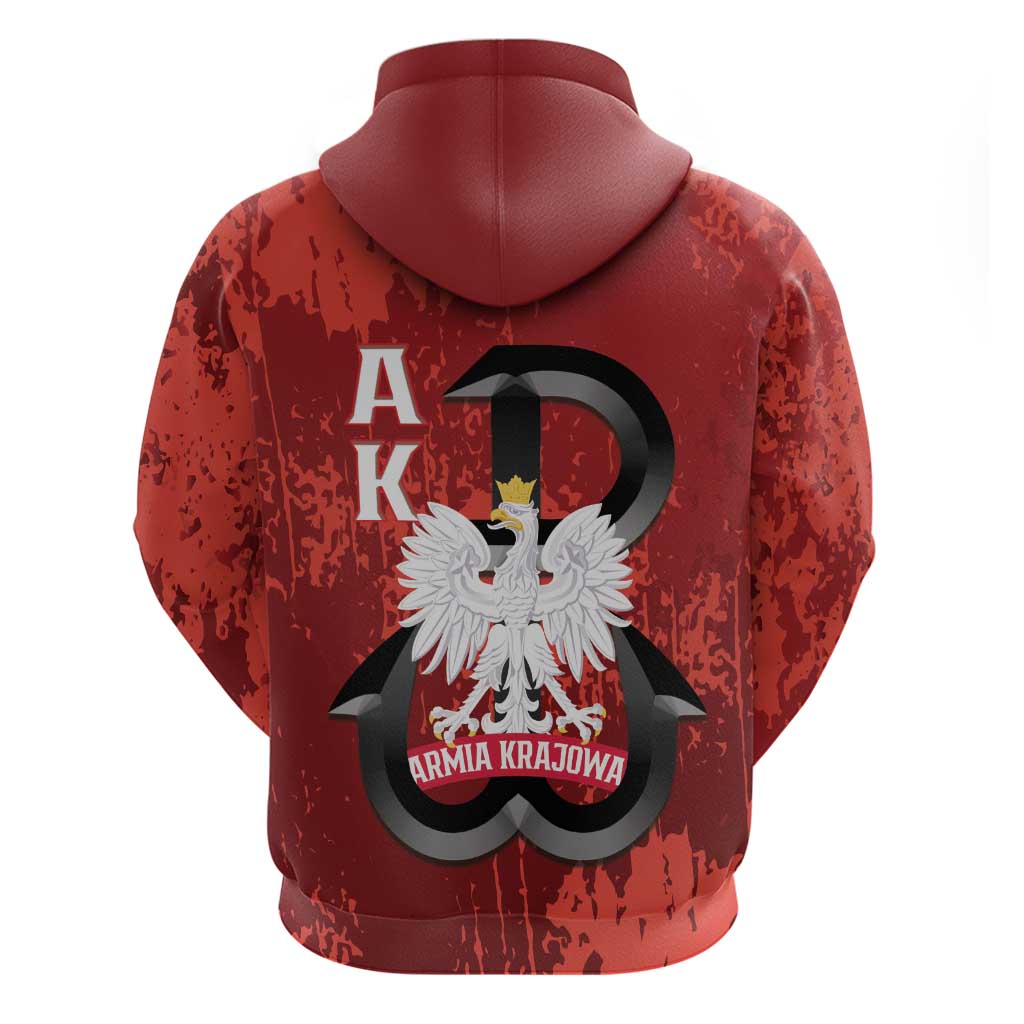 Home Army Poland Zip Hoodie Armia Krajowa Kotwica Grunge Style
