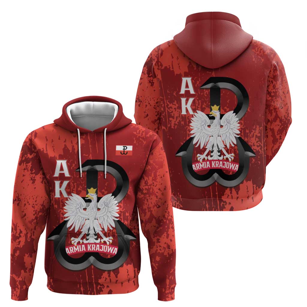 Home Army Poland Zip Hoodie Armia Krajowa Kotwica Grunge Style