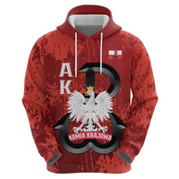 Home Army Poland Zip Hoodie Armia Krajowa Kotwica Grunge Style