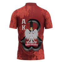 Home Army Poland Zipper Polo Shirt Armia Krajowa Kotwica Grunge Style