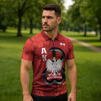 Home Army Poland Zipper Polo Shirt Armia Krajowa Kotwica Grunge Style