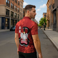 Home Army Poland Zipper Polo Shirt Armia Krajowa Kotwica Grunge Style