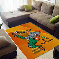 Custom Ivory Coast Football Area Rug 2024 Mascot With Champions Trophy - Wonder Print Shop