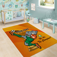 Custom Ivory Coast Football Area Rug 2024 Mascot With Champions Trophy - Wonder Print Shop