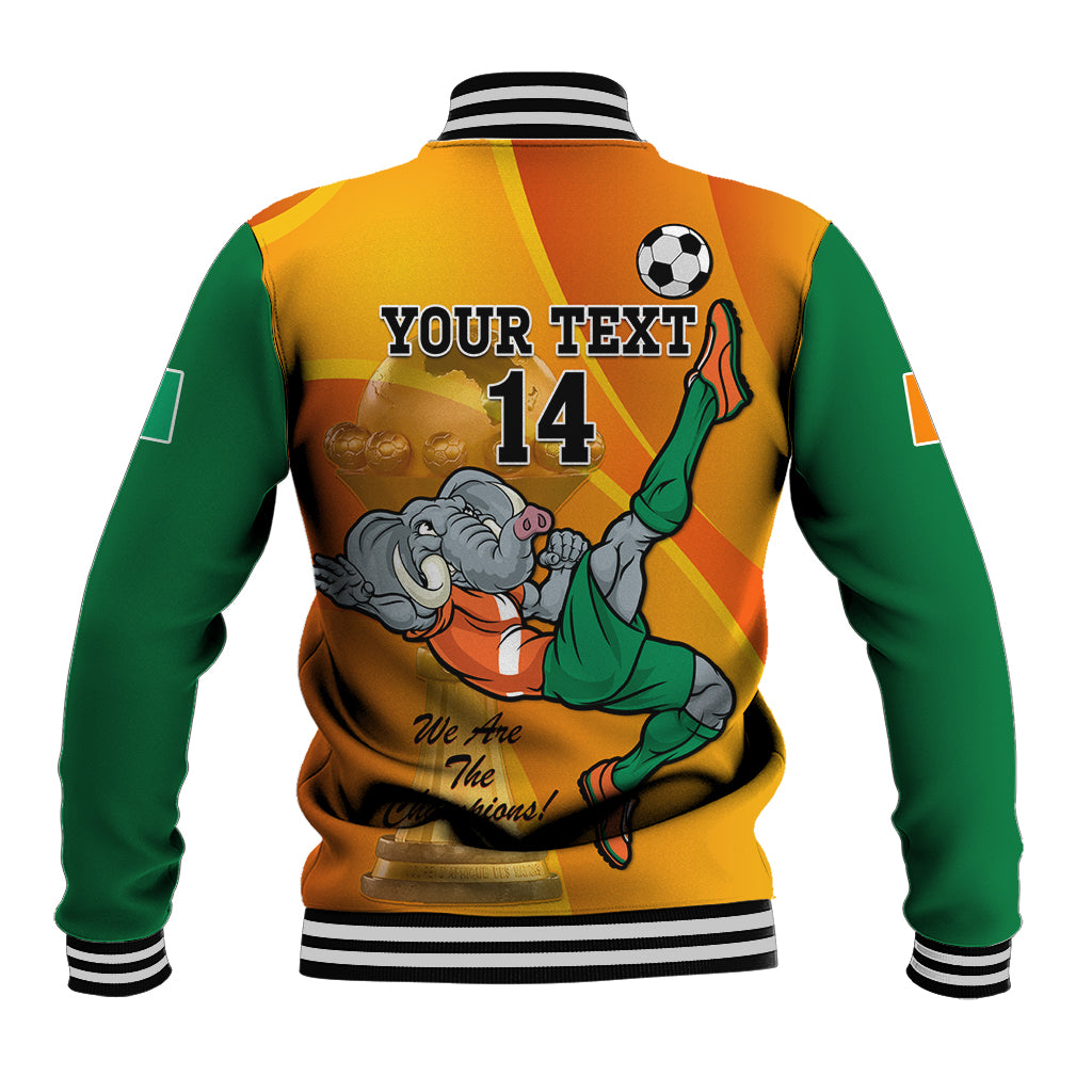 Custom Ivory Coast Football Baseball Jacket 2024 Mascot With Champions Trophy - Wonder Print Shop