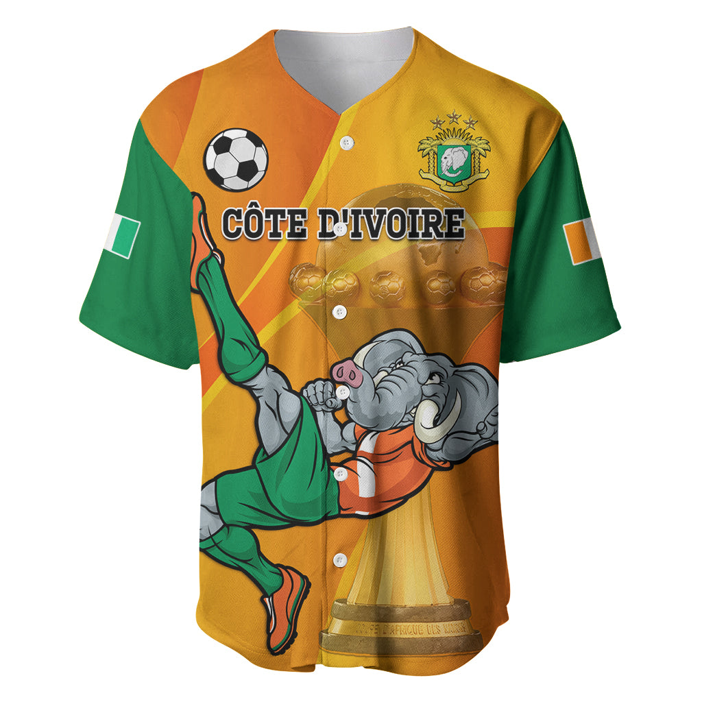 Custom Ivory Coast Football Baseball Jersey 2024 Mascot With Champions Trophy - Wonder Print Shop