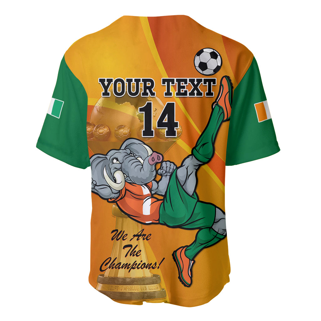 Custom Ivory Coast Football Baseball Jersey 2024 Mascot With Champions Trophy - Wonder Print Shop