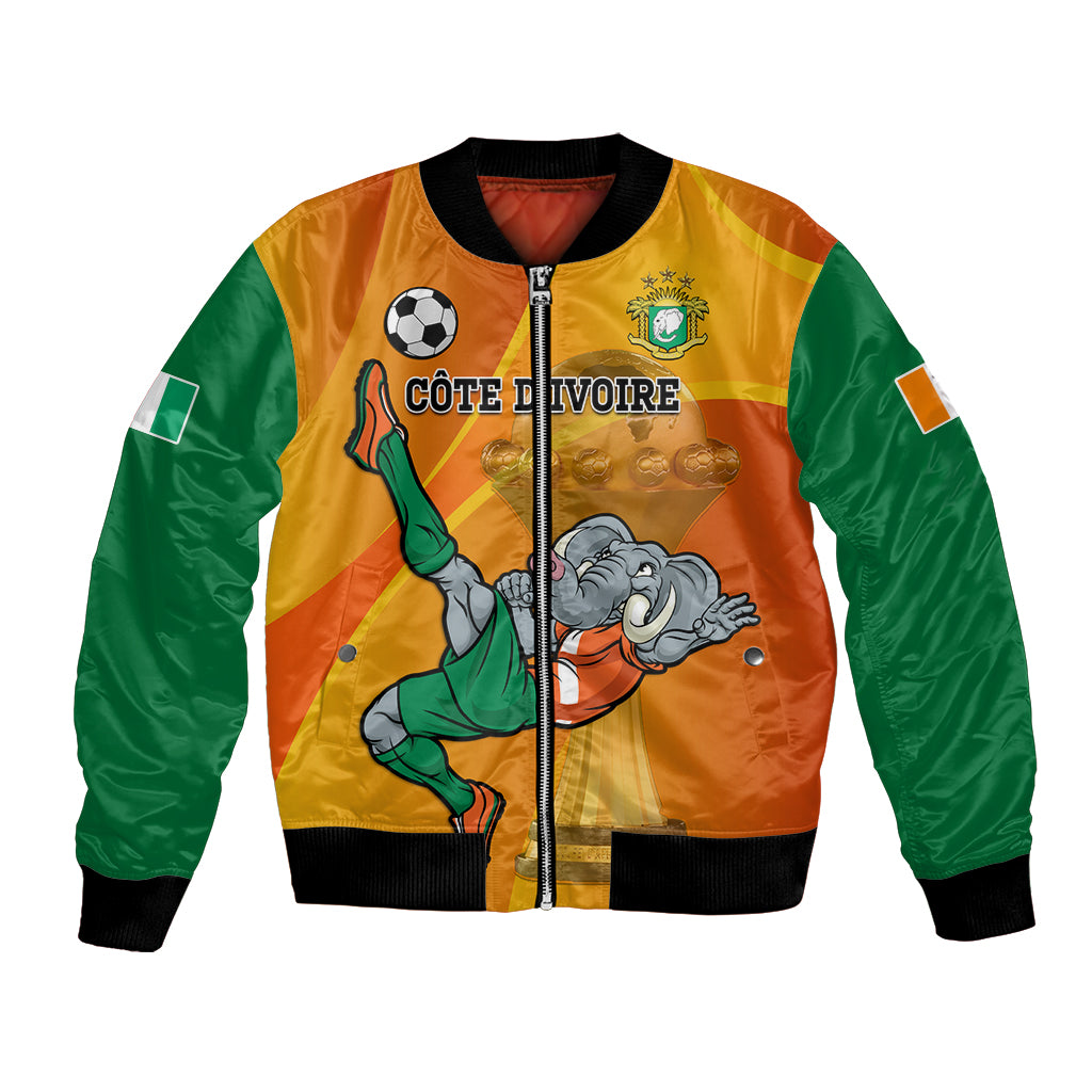 Custom Ivory Coast Football Bomber Jacket 2024 Mascot With Champions Trophy - Wonder Print Shop