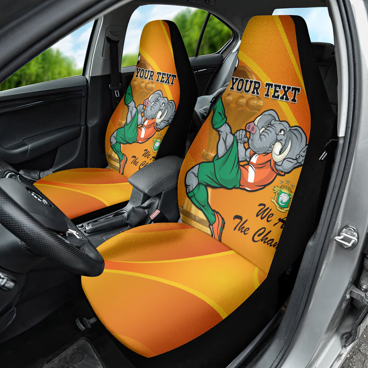 Custom Ivory Coast Football Car Seat Cover 2024 Mascot With Champions Trophy - Wonder Print Shop