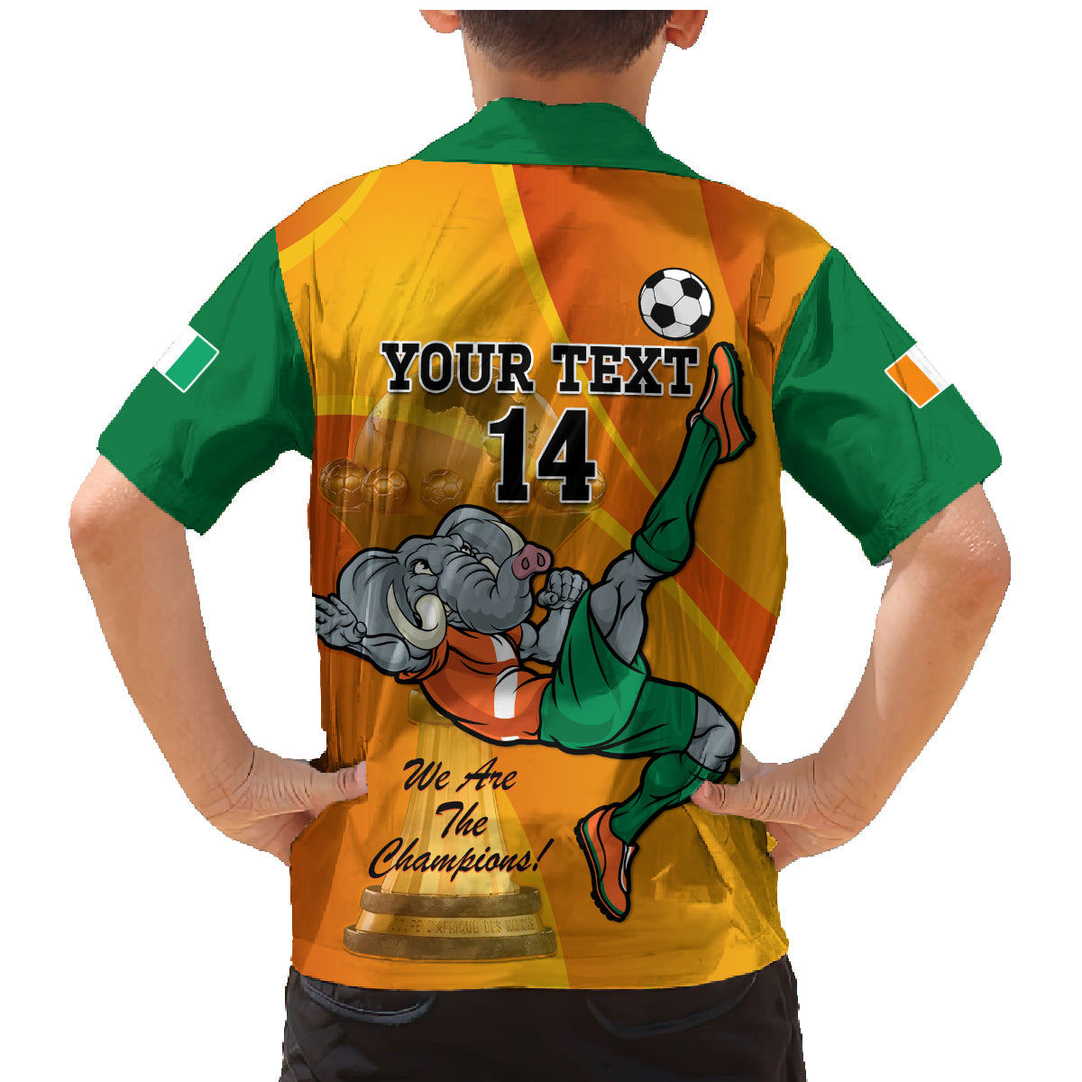 Custom Ivory Coast Football Family Matching Mermaid Dress and Hawaiian Shirt 2024 Mascot With Champions Trophy - Wonder Print Shop