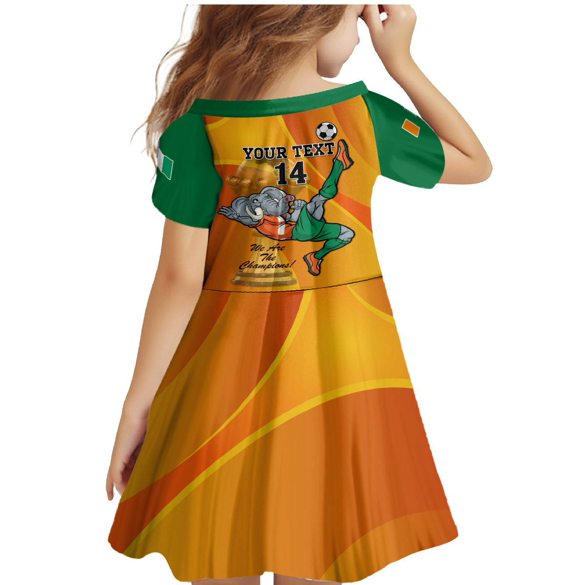 Custom Ivory Coast Football Family Matching Mermaid Dress and Hawaiian Shirt 2024 Mascot With Champions Trophy - Wonder Print Shop