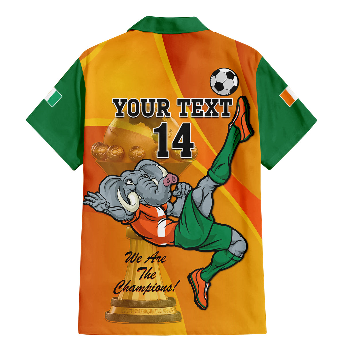 Custom Ivory Coast Football Family Matching Mermaid Dress and Hawaiian Shirt 2024 Mascot With Champions Trophy - Wonder Print Shop
