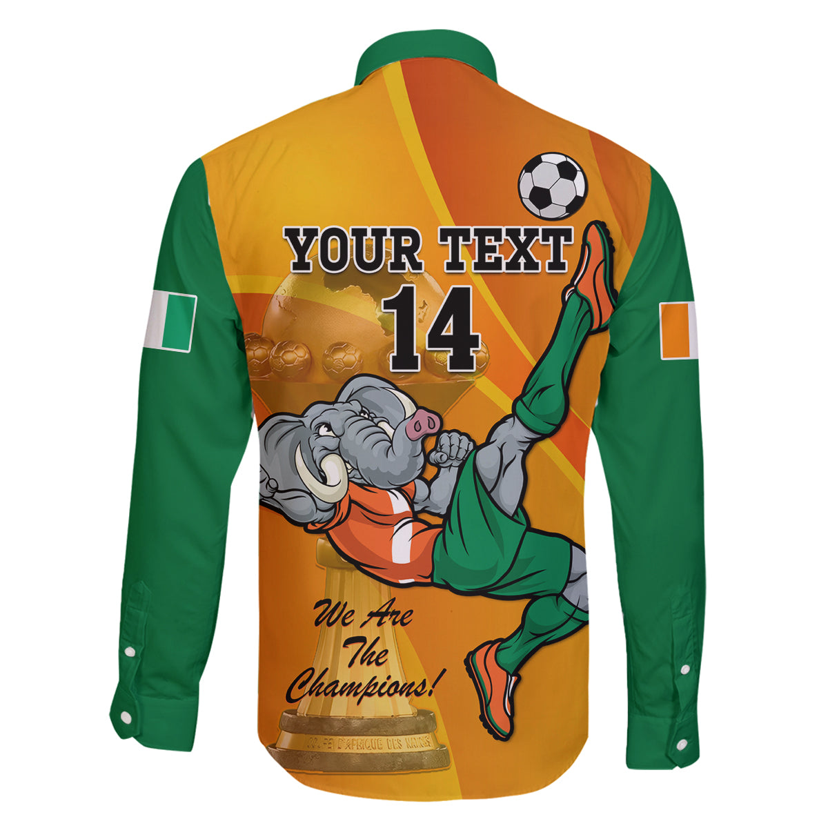 Custom Ivory Coast Football Family Matching Off Shoulder Long Sleeve Dress and Hawaiian Shirt 2024 Mascot With Champions Trophy - Wonder Print Shop