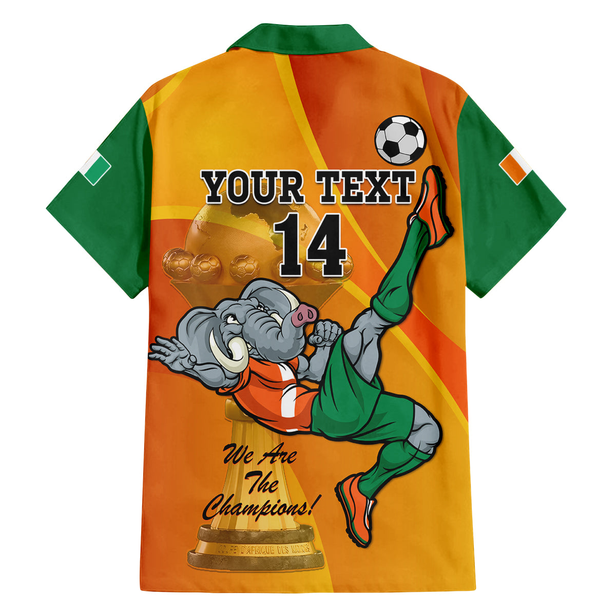 Custom Ivory Coast Football Family Matching Off Shoulder Maxi Dress and Hawaiian Shirt 2024 Mascot With Champions Trophy - Wonder Print Shop
