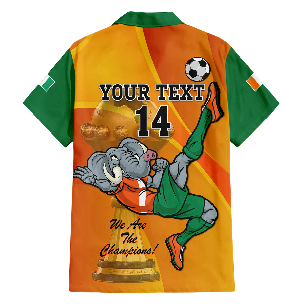 Custom Ivory Coast Football Family Matching Short Sleeve Bodycon Dress and Hawaiian Shirt 2024 Mascot With Champions Trophy - Wonder Print Shop