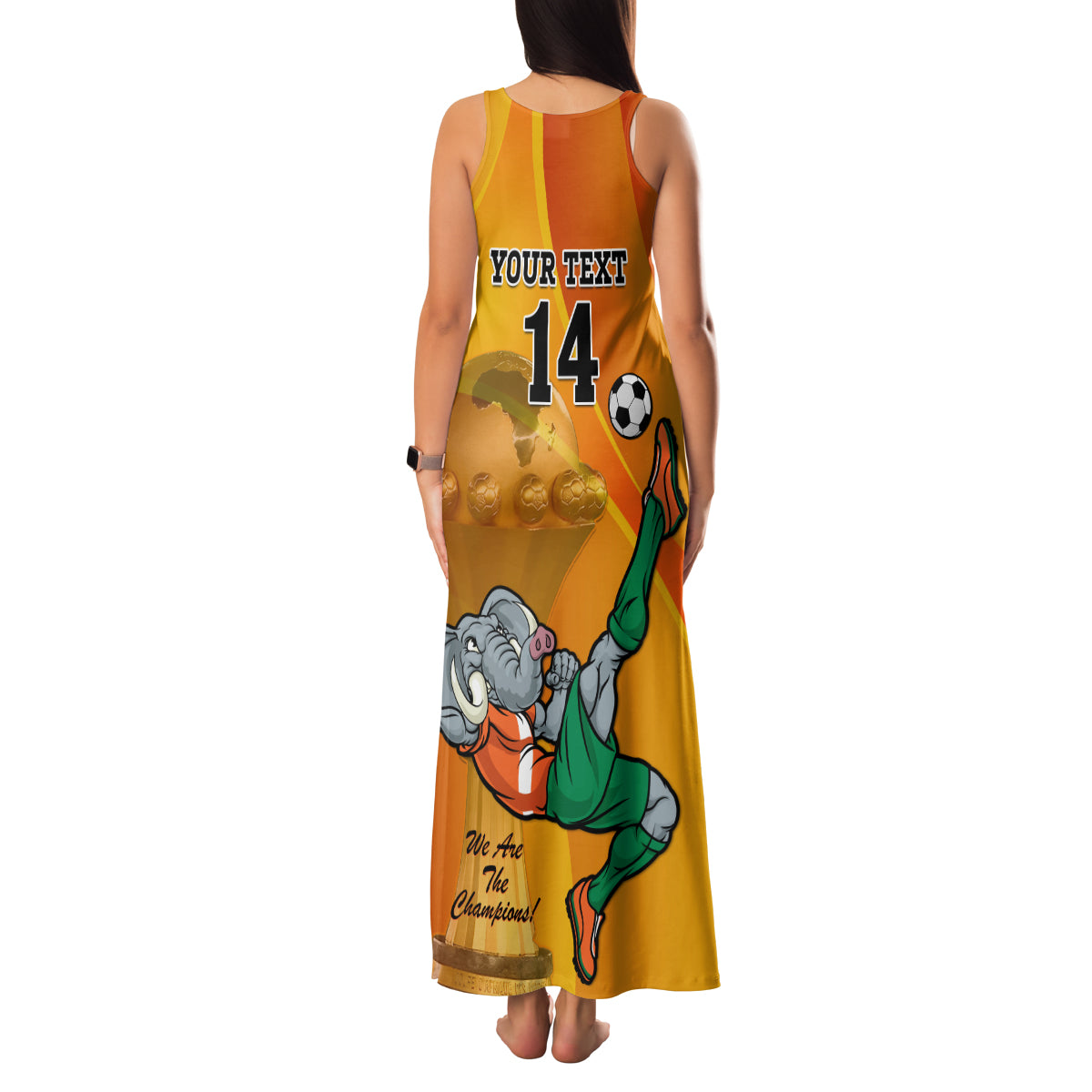 Custom Ivory Coast Football Family Matching Tank Maxi Dress and Hawaiian Shirt 2024 Mascot With Champions Trophy - Wonder Print Shop