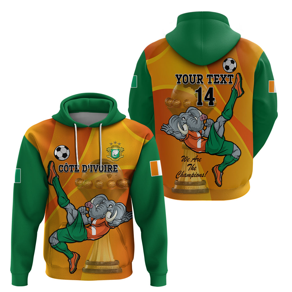 Custom Ivory Coast Football Hoodie 2024 Mascot With Champions Trophy - Wonder Print Shop