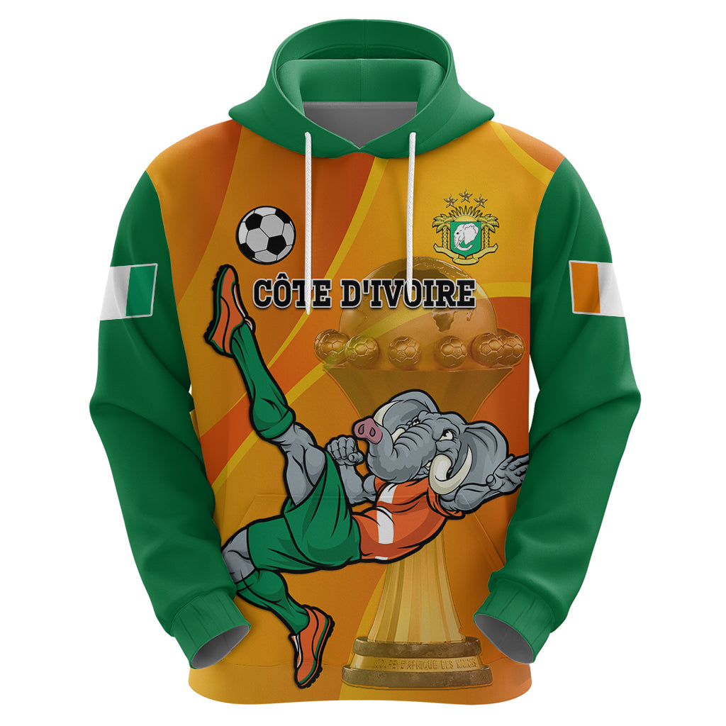 Custom Ivory Coast Football Hoodie 2024 Mascot With Champions Trophy - Wonder Print Shop