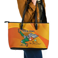 Custom Ivory Coast Football Leather Tote Bag 2024 Mascot With Champions Trophy - Wonder Print Shop