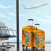 Custom Ivory Coast Football Luggage Cover 2024 Mascot With Champions Trophy - Wonder Print Shop