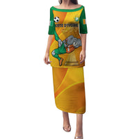 Custom Ivory Coast Football Puletasi 2024 Mascot With Champions Trophy - Wonder Print Shop